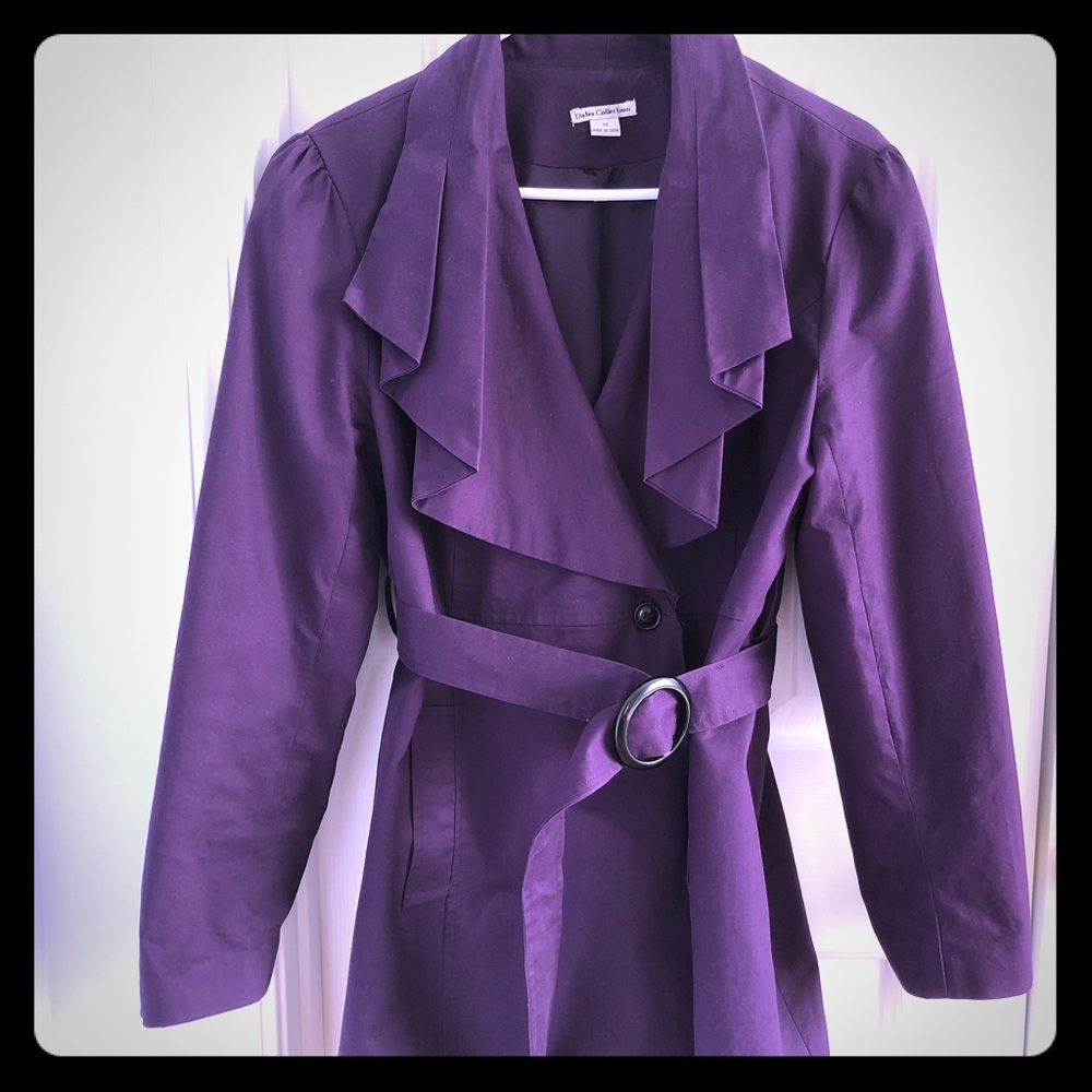 Women’s purple one button belted jacket